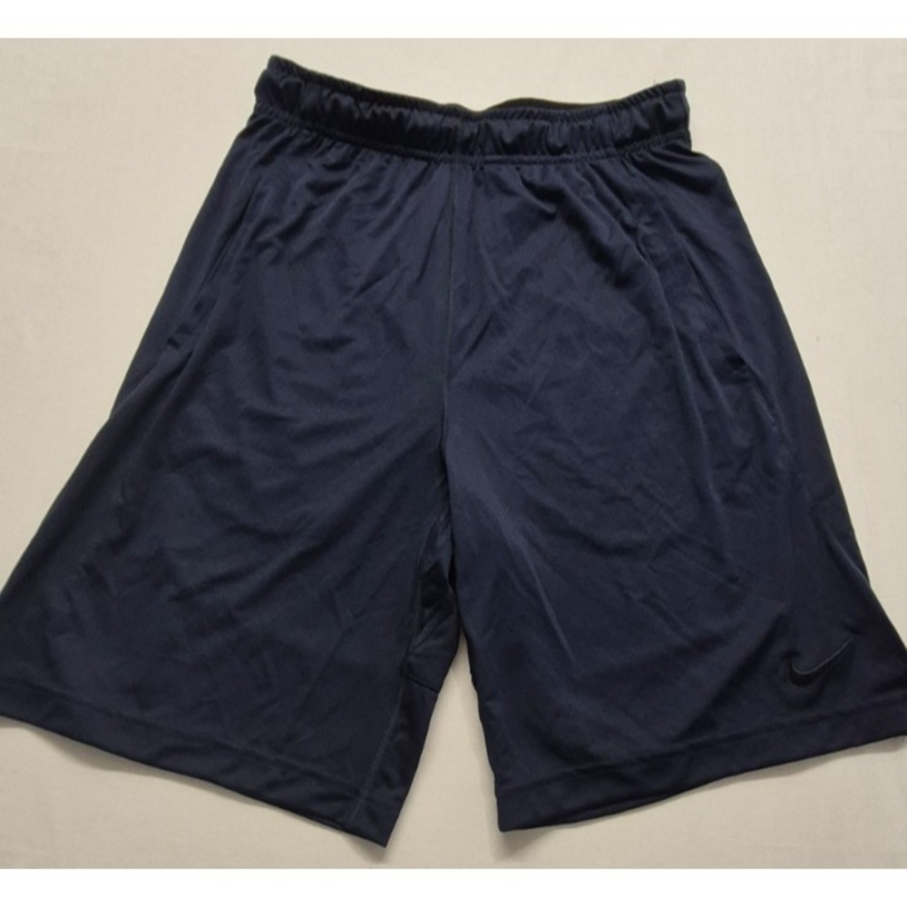 Nike Dri-Fit men's navy blue athletic shorts Small drawstring elastic waist logo